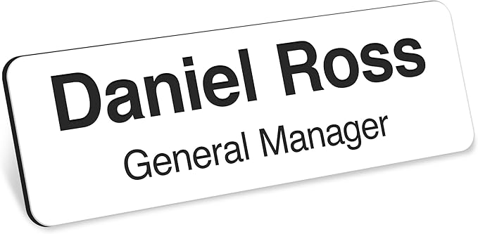 Custom Engraved Name Tags, Magnetic White Name Tags, Personalized Name Tags, 1x3 Inches, Durable Engravable Impact Material, Made in The USA by My Sign Center