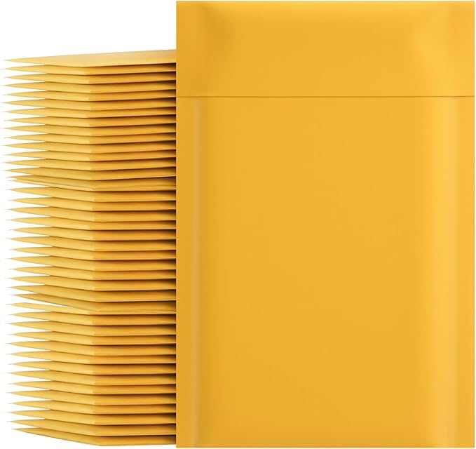 Bubble Mailers, 5 x 7 Inch 60 Pack Self Seal Padded Envelopes for Packaging, Strong Adhesion Yellow Envelope with Peel-N-Seal, Bubble Mailers Bulk for Jewelry Makeup Supplies