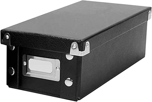 Snap-N-Store Index Card Holder Storage Box - Collapsible Organizer Box fits 1100 Flash Cards - Business, Recipe, or Note Card - 4 x 6, 1 Pack, Black