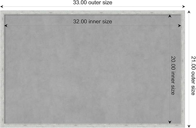 Amanti Art Silver Framed Magnetic Board 21x33 Large Vision Board for use with Magnets, 100% Metal Sheet to Display Items as Office Decor or for Home Organization in mudroom, Kitchen or Kids Room