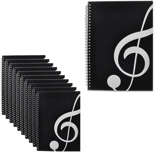 10 Pcs Music Notebook,Music Staff Notebook,50 Sheets/100 Pages Blank Sheet Music Notebook,Music Manuscript Paper,Manuscript Paper Notebook,Spiral NotebookMusic Writing Composition Notebook(10 Pcs Music Note Black)