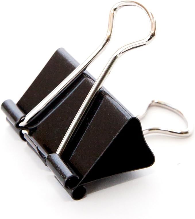 U Brands Binder Clips, Medium 1-1/4-Inch Width, 1/2-Inch Paper Holding Capacity, Black and Silver Steel, 96-Count - 656U08-24 (Pack of 24, 2304 Count Total)