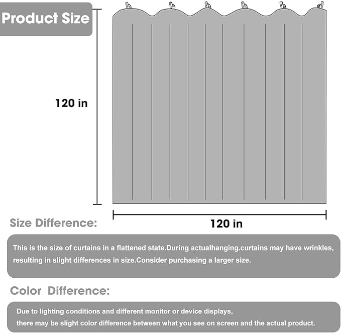 Cbsroro Room Divider Blackout Curtain Track Curtains Wall Dividers Panels Screen for Living Rooms Bedroom Office Privacy Partition Separation, W120 × L120 Inch,1 Panel, Grey