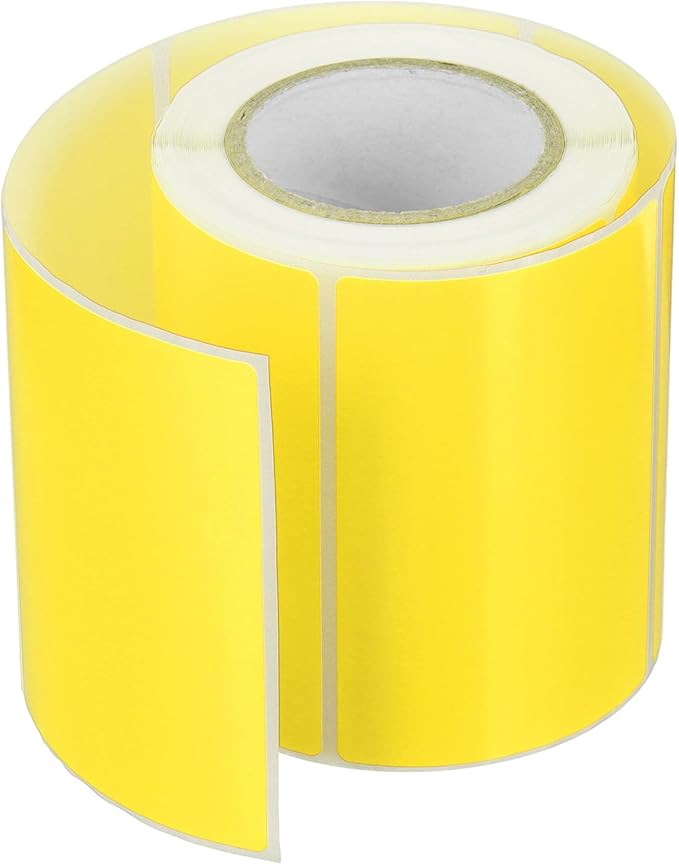 PATIKIL 2 x 3 Inch Rectangle Inventory Color Coding Labels 1 Roll, Square Self-Adhesive Inventory Label Stickers for Office Home Organization Name Tags, 250 Per Roll, Yellow
