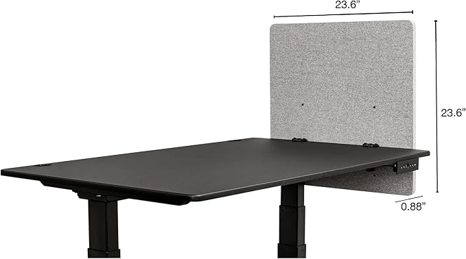 Stand Up Desk Store ReFocus Clamp-on Acoustic Desk Divider Privacy Panel That Reduces Noise and Visual Distractions (Cool Gray, 23.6" x 23.6")