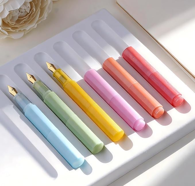 czxwyst Majohn Wancai 2.0 Mini Pocket-Size Eyedropper Fountain Pen (EF Nib 0.38mm, Mint Blue)