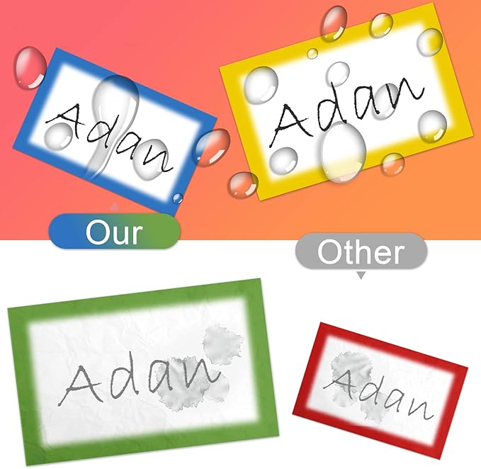 MFLABEL® Colorful Plain Name Tag Labels - 200 Stickers, 3.5 x 2.25 Inch, Colorful Border Name Tags for Office, Meetings, School, Home, Events, and Parties