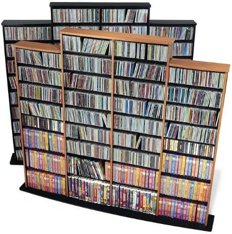 Prepac 4 Column Tall Cabinet Media, Quad Width Wall Storage, Black