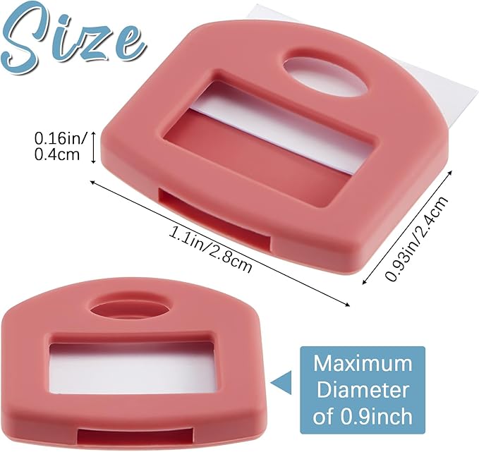 Blulu 80 Pcs Key Labels Key Color Covers Caps Tags Covers Set Plastic Keys Identifier Rings Toppers for Tags Organization House, 2 Styles(8 Morandi Color)