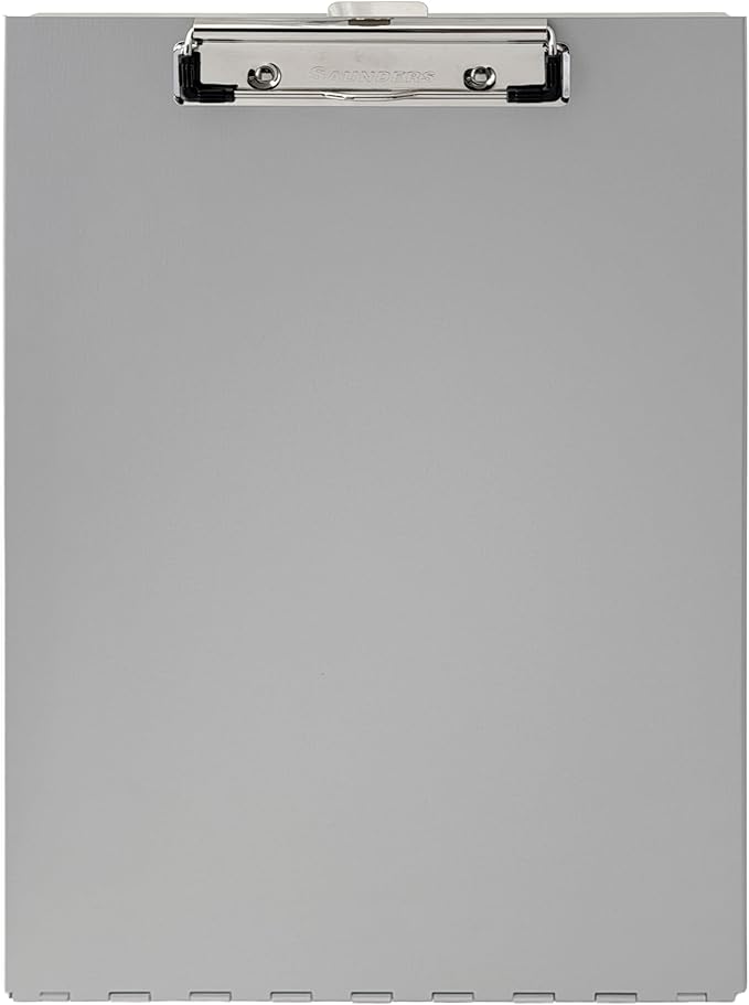 Saunders Metal Clipboard with Storage, Silver Dual Layer Nursing Clipboard Folio, Letter Size Paper Organizer, Slim Steel Clip, Form Holder Clip Board for Office, School & Work - Made in USA