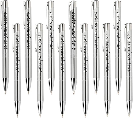 Yucold Customized ballpoint pens in bulk, personalized ballpoint pens with free engraving, for use in companies, enterprises, graduation anniversaries (Silver,260)