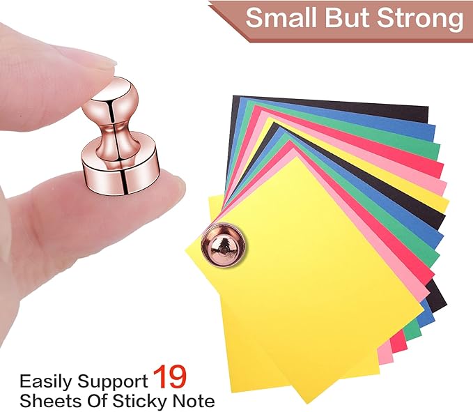 LOVIMAG Fridge Magnets 20Pcs Refrigerator Whiteboard Small Strong Magnet Classroom Kitchen Accessories Decorative Locker Set Decor Must Haves Office Calendar Refrigerador Magnetic Cute Rose Gold