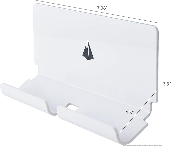 TXEsign Adhesive Wall Phone Tablet Holder Mount Stand for Tablet Smartphones eReader Wall Holder Mount Shelf (White)