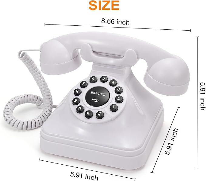 Rotkfst Guest Book Audio Wedding Phone,Record Voice Messages,Retro Guest Book for Wedding or Birthday Party Message Voicemail,Save The Blessings of Your Relatives and Friends（White）