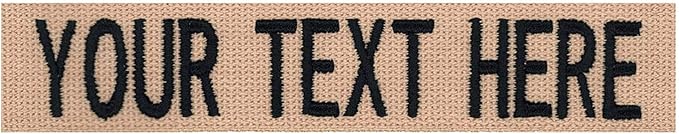 Northern Safari Custom Uniform Name Tapes Solid Colors. Coyote Tan Webbing, 5 Inch Sew on