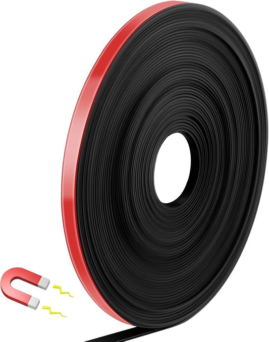 AmazingSpark Magnetic Tape Roll Thin Strips, 0.39 Inch x 33 Feet Magnetic Board Dividers Whiteboard Graphic Decorative Tape Marking Line for Classroom Office Art Accessories(Red)