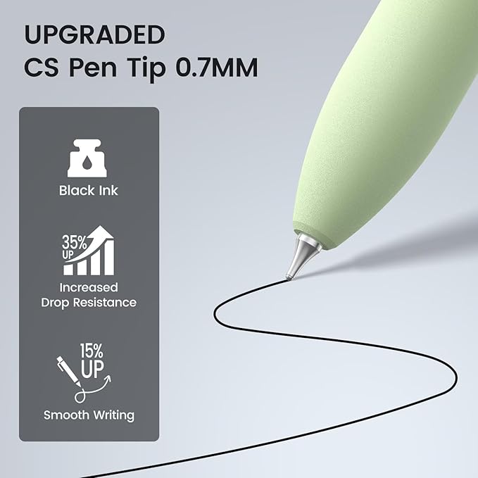 JIMMIDDA 8Pcs Black Gel Pens - 0.7mm Medium Point Black Ink Pens | Smooth Writing - Quick Drying Retractable Pen for Men Women (Gradient - 8Pcs)