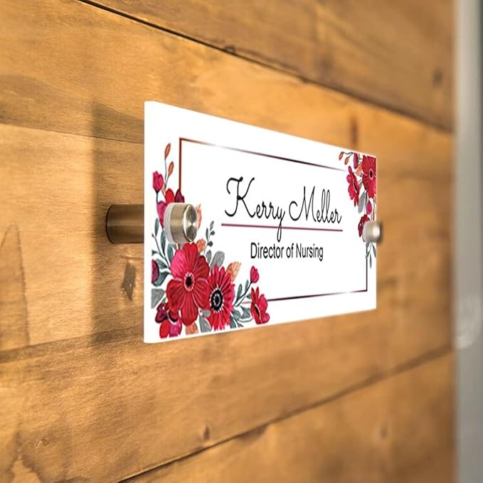 Personalized Office Door Sign, Custom Acrylic Name Plate with Title, Professional Wall Plaque for Business, Home Office, or Desk – Modern Design, Name Plate - 8x2 Executive CEO Sign, New Job Décor 5