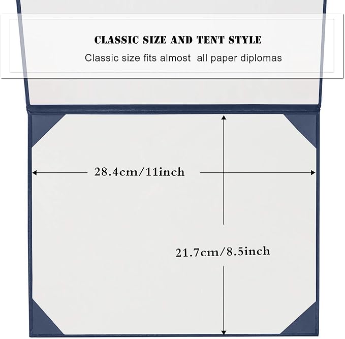 Diploma Cover 8.5” x11” Diploma Holder of Graduation Leatherette Padded Certificate（Tent Style),5-Pack