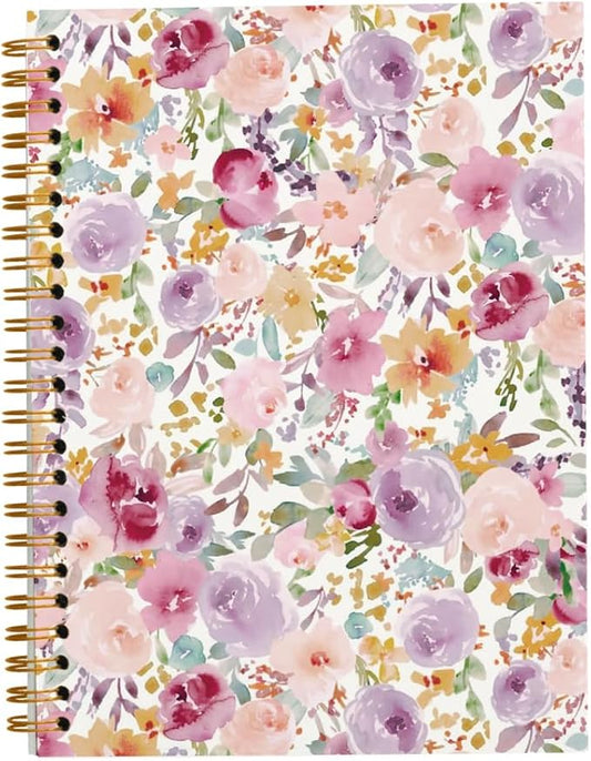 JWVK Vintage Spring Flowers Spiral Notebook 5.5x8.3,Retro Floral Cottagecore Notebook Journal for Work Office School Student Teacher,Gift for Flower Lovers