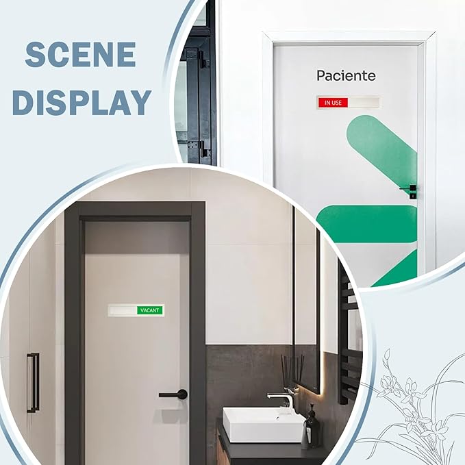 Vacant/In Use Privacy Sign for Home Office Restroom Conference Hotels Hospital - Occupied Door Indicator Slider Tells Whether Room Is in Use - 7'' x 1.5'' Stainless Steel