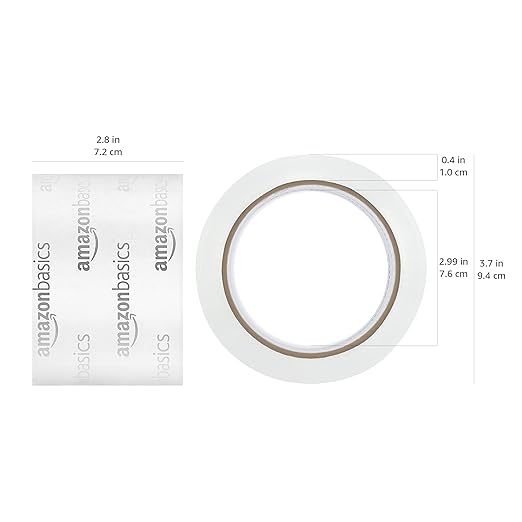 Amazon Basics Extra-Wide Packing Tape, Designed for Moving, Storage and Packing, Shipping and Mailing, Extra-Wide 2.83"W, Crystal Clear, Low Odor, 6-Pack