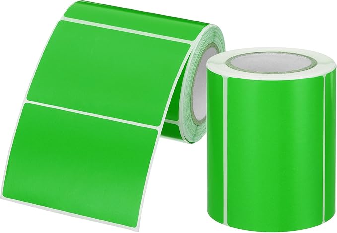 PATIKIL 2 x 3 Inch Rectangle Inventory Color Coding Labels 2 Roll, Square Self-Adhesive Inventory Label Stickers for Office Home Organization Name Tags, 250 Per Roll, Green