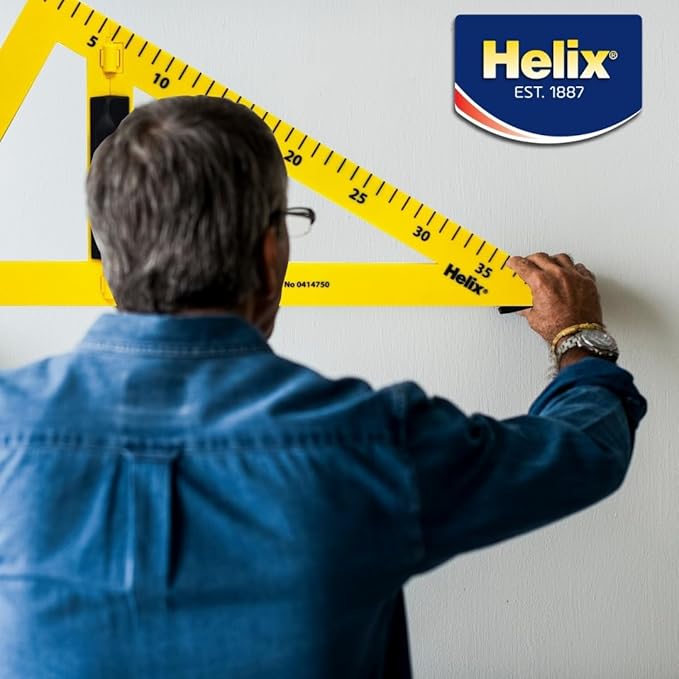 Helix - Magnetic Classroom Whiteboard Geometry 4 Piece Set - Compass - 2 Triangles - Ruler - Protractor