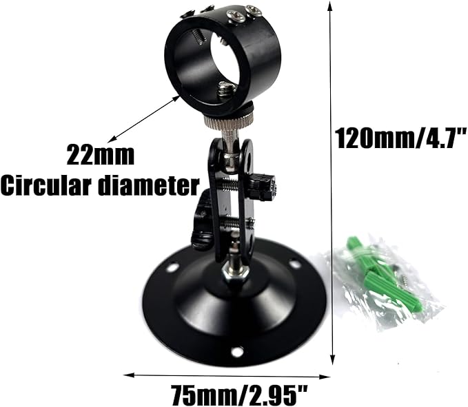 Laser Module Bracket 360-Degree Adjustable Positioning Bracket 22mm (4-Pack) - Black Alumina