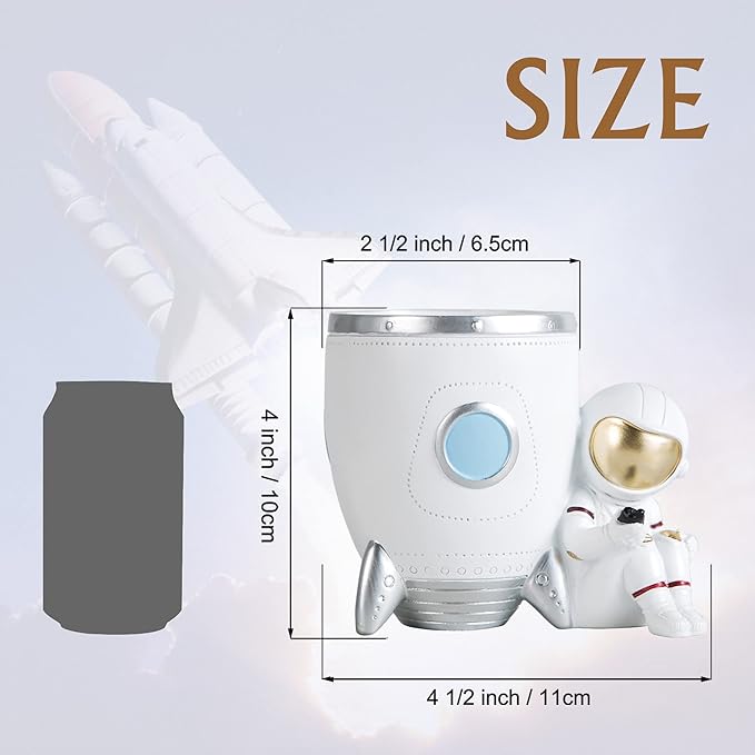 Kimdio Pen Holder, Astronaut Stand for Desk Pencil Holder, Resin Desk Organizer Decorative Accessories Ideal Gift for Office, Classroom, Home