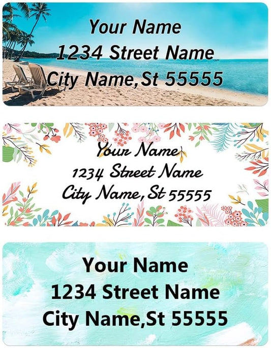 AWUSA Return Address Labels - Personalized Labels, Custom Colorful Patterns, Can Be Used for Box, Paper, Plastic, Glass, Metal (2.6x1 Inch, Set of 400, Glossy Vinyl) 2.6''x1''
