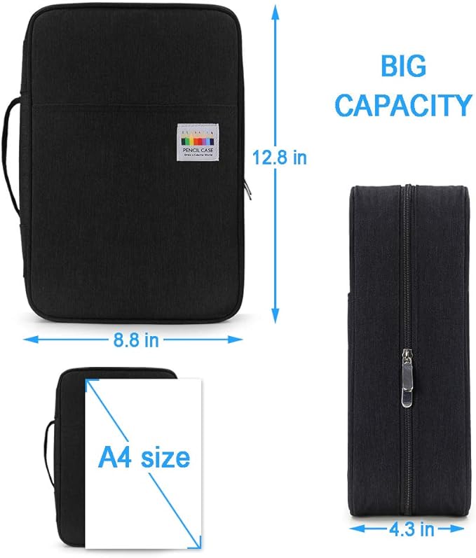 YOUSHARES Big Capacity Colored Pencil Case - 300 Slots large Pen Case Organizer with Multilayer Holder for Prismacolor Colored Pencils & Gel Pen (Green)