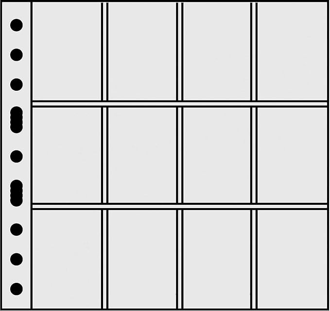 Ursae Minoris 12 Pocket Polypropylene Pages for Up to 600 Sports/Trading Cards Large Format 50 Pack