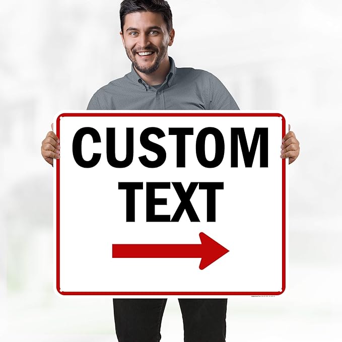 Custom Arrow,Custom Directional Sign, Right Arrow, 24x30 Inches, 55 mil thick HDPE (high density polyethylene) Made in USA by My Sign Center