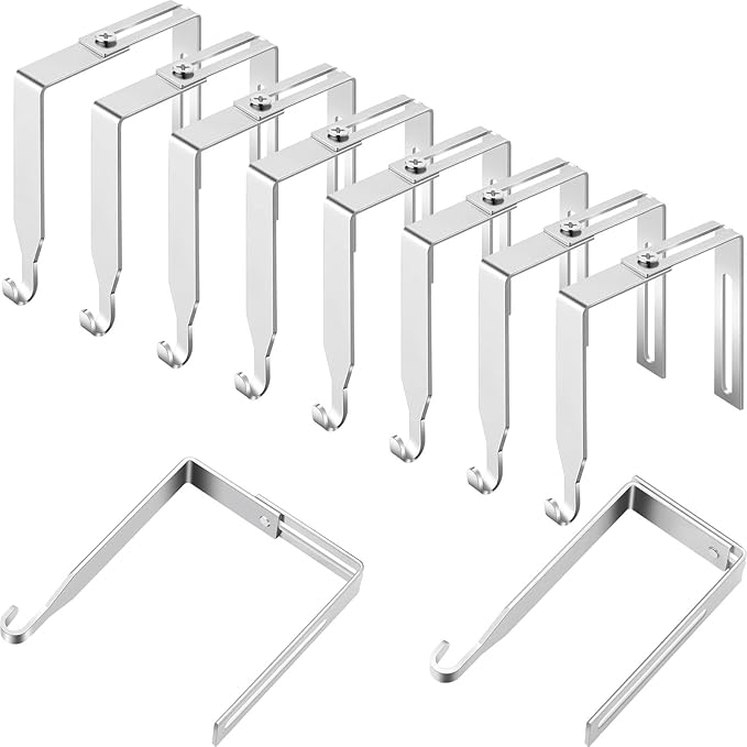 Amylove 8 Pcs Adjustable Cubicle Hanger Universal Partition Metal Cubicle Hooks Door Hanger, Adjusted to Fit Panels with 1 3/8 Inch to 3 1/2 Inch Thickness for Office Whiteboard (Silver)