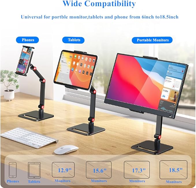WYSXEBWZ Portable Monitor Holder for 6-18.5 Inch Screen Desktop Expandable Monitor Stand 13 inch Tablet Stand