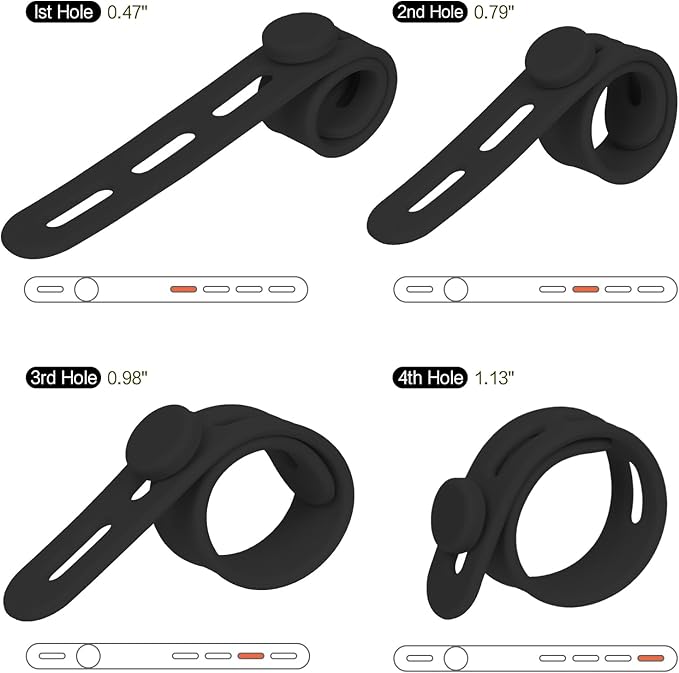 Donruby 24Pcs Silicone Cable Ties - Reusable & Washable with Locking Buckles, Adjustable Fastening Cable Management Straps, Multi-Purpose High Elasticity Cord Organizer (Black & White)