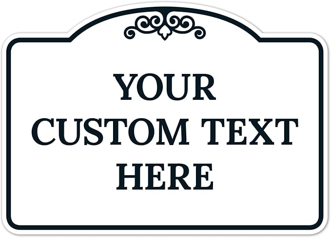 Custom Decorative Sign, Personalized Metal Sign for Driveway, Home, Airbnb, Door Plaque,White Background Black Border Sign, 14x10 Inches, ACM, Fade Resistant, Made in USA by Sigo Signs
