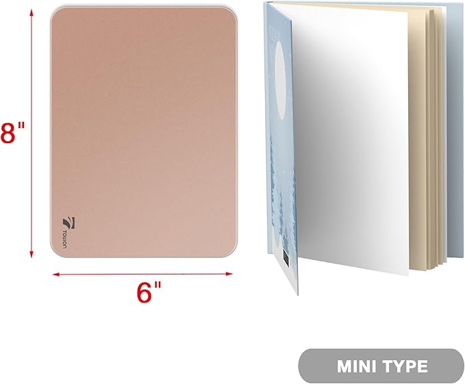 Rose Gold Glossy Mirror Mini Desktop Pure Glass Whiteboard, Small Desktop Dry Erase Board, Desk White Board Dry Erase with Accessories, Stenography Artifact for Office Homeschooling Décor, 8x6 Inches
