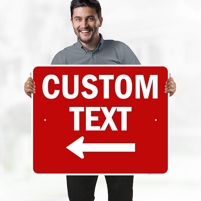 Custom Arrow,Custom Directional Sign, Left Arrow,24x30 Inches, Rust Free .063 Aluminum, Fade Resistant, Made in USA by My Sign Center