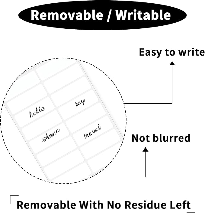Blank Removable Labels, 1x3 Inch White Freezer Labels for Food Containers, Freezer Label to Write on/Waterproof - 240Pcs
