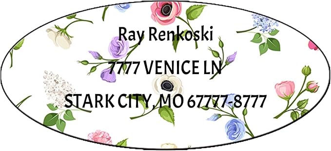 Made in USA Custom Return Address Stickers Labels Customized Mailing Label for Envelopes, Personalized Self Adhesive Flat Sheet Oval Labels