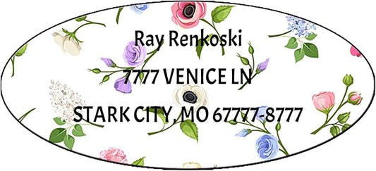 Made in USA Custom Return Address Stickers Labels Customized Mailing Label for Envelopes, Personalized Self Adhesive Flat Sheet Oval Labels