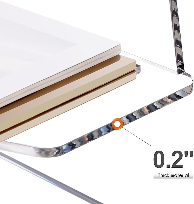 HeZone Enlarged Letter Paper Tray - Clear Acrylic Desk Organizers for Document Organization and File Storage - Stackable Office Accessories - 2 Pack (Large Tray V)