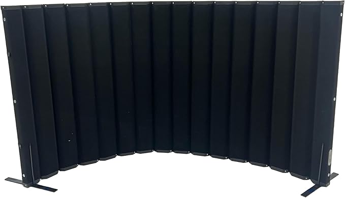 Versare VersiPanel Acoustical Partition Wall - Sound Panel Classroom Office Room Divider, Flexible Arrangement, Easy Roll-up Storage (Black, 8' Wide x 48" Tall)