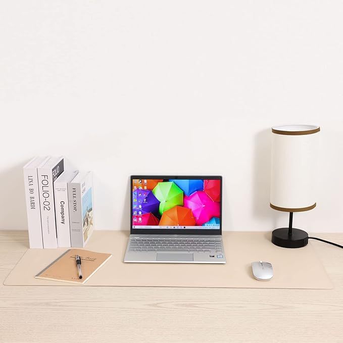 Wolaile Desk Pad 36x17 inches,PU Leather Desk Blotter,Non-Slip Base Waterproof Surface Office Desk Mat Protector,Old Desktop Cover Decor,Large Mouse Pad,Black