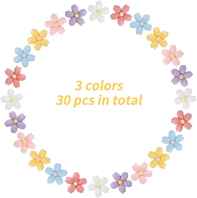 Decorative Push Pins,30pcs Flower Push Pins for Cork Board Colorful Thumb Tacks Cute Push Pins Fun Thumb Tacks Decorative for Photo Wall, Feature Wall,Map, Bulletin Board, Office or Home