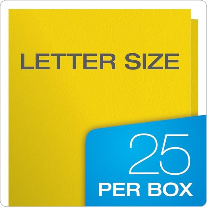 Oxford Twin-Pocket Folders, Textured Paper, Letter Size, Yellow, Holds 100 Sheets, Box of 25 (57509EE)