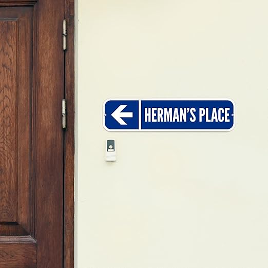 SmartSign Customize Your Own Blue Street Sign with Left Arrow | 6" x 24" 3M EG Reflective Aluminum