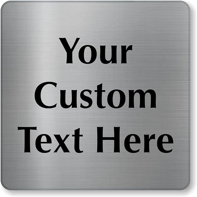 SmartSign Custom Steel Sign - 6" x 6", 40 mil Stainless Steel Metal, Personalized Engraved Sign for Business, Office, Door, Wall, Heavy-Duty Premium Engraved Steel Plaque, Silver and Black